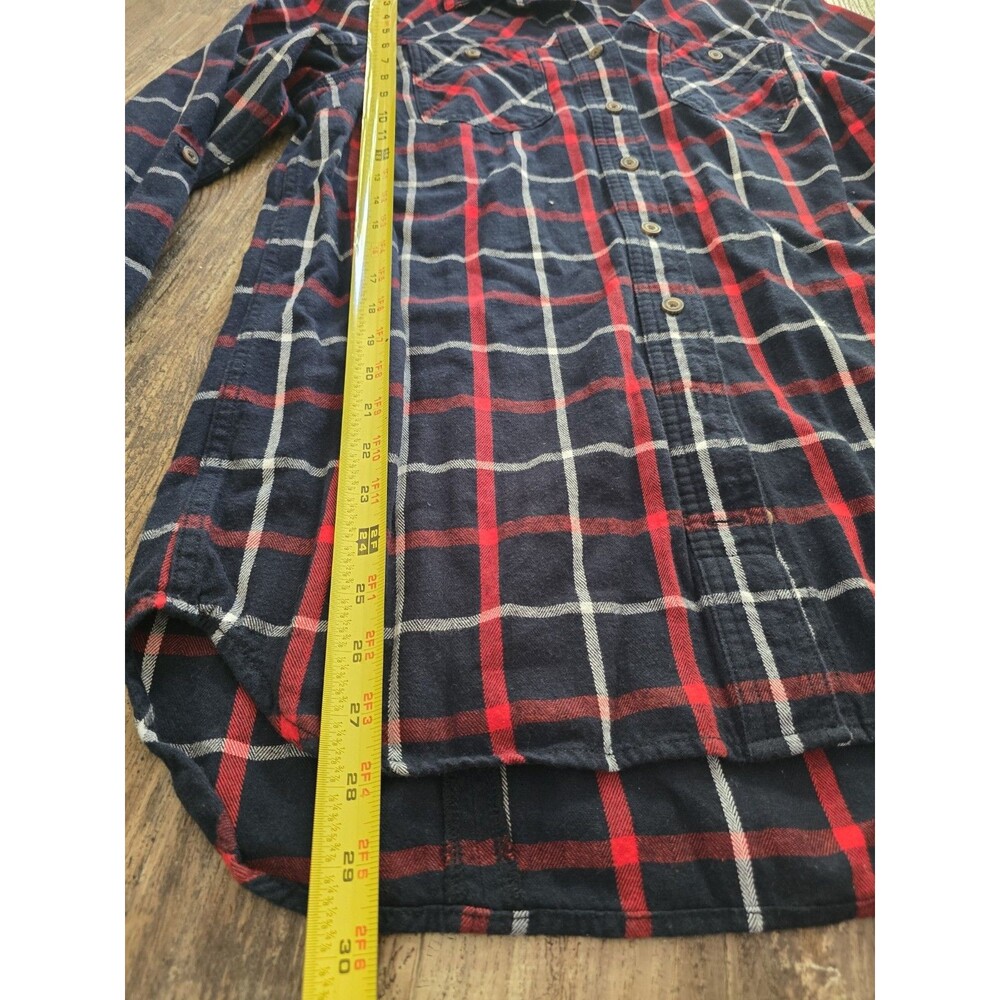 Duluth Trading Co Womens Flannel Shirt Red & Blue Plaid Button Up Size M - Picture 3 of 5